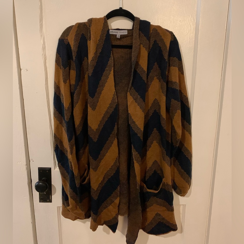 Hooded Tight-Knit Cardigan